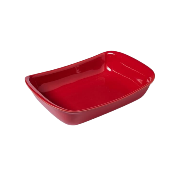 Plat rectangulaire 26×18 rouge suprême