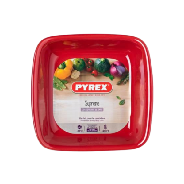 Plat carré 24cm rouge suprême