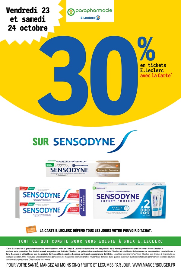Sensodyne — Du 23 au 24 octobre 2026